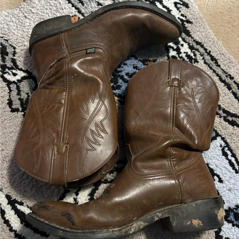 Justin Boots Men’s Brown Leather Western Work Boots 12D